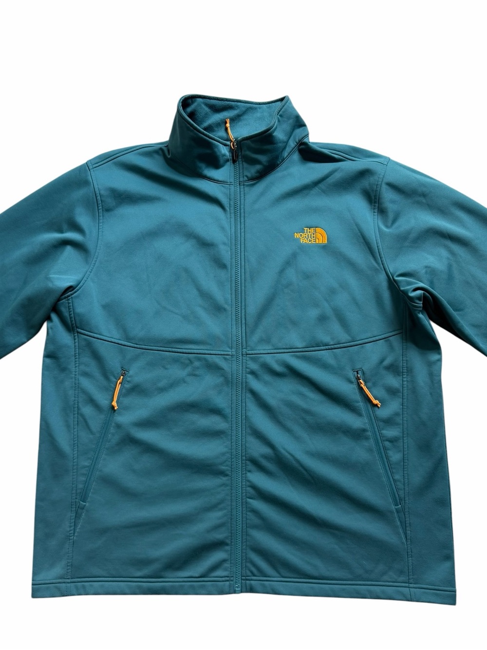 The North Face Men’s Full Zip Fleece Jacket XL Teal Lightweight Outdoor Hiking